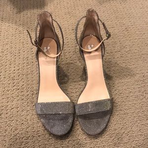 BP. Ankle Strap Silver Sparkly 2.5 in High Heels